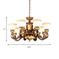 Curvy Arm Living Room Suspension Lighting Antiqued Metallic 6/8 Heads Brown Pendant Chandelier Clearhalo 'Ceiling Lights' 'Chandeliers' Lighting' options 1220867