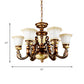Curvy Arm Living Room Suspension Lighting Antiqued Metallic 6/8 Heads Brown Pendant Chandelier Clearhalo 'Ceiling Lights' 'Chandeliers' Lighting' options 1220872