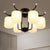 Cream Glass Cylindrical Shade Chandelier Retro Style 6/8 Heads Living Room Suspension Pendant Light in Black 6 Black Clearhalo 'Ceiling Lights' 'Close To Ceiling Lights' 'Close to ceiling' 'Semi-flushmount' Lighting' 1221074