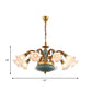 Gold 6/8/10-Bulb Ceiling Suspension Lamp Retro Style Cream Glass Blossom Shaped Chandelier Lighting Clearhalo 'Ceiling Lights' 'Chandeliers' Lighting' options 1221198