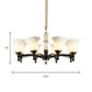 Black Flared Shade Hanging Pendant Light Traditional Style Frosted Glass 6/8-Head Living Room Chandelier Light Clearhalo 'Ceiling Lights' 'Chandeliers' Lighting' options 1221245