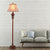 Antiqued Style Bell Shade Floor Reading Lamp 1 Head Fabric Floor Light in Brown for Guest Room Brown Clearhalo 'Floor Lamps' 'Lamps' Lighting' 1221275