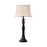 Baluster Design Resin Desk Light Retro 1-Head Study Room Night Table Lamp in Black with Fabric Shade Clearhalo 'Lamps' 'Table Lamps' Lighting' 1221427