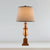 Metallic Baluster Desk Light Vintage Style 1 Head Bedside Table Lamp in Brown with Conical Fabric Shade Brown Clearhalo 'Lamps' 'Table Lamps' Lighting' 1222423