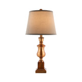 Metallic Baluster Desk Light Vintage Style 1 Head Bedside Table Lamp in Brown with Conical Fabric Shade Clearhalo 'Lamps' 'Table Lamps' Lighting' 1222425