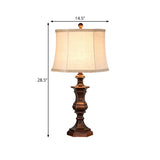 Bronze Flared Shaped Nightstand Lamp Vintage Style Fabric 1-Head Bedside Desk Light Clearhalo 'Lamps' 'Table Lamps' Lighting' 1222446