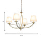 Swooping Arm Metallic Chandelier Lighting Traditional Style 4/6/8 Heads Guest Room Suspension Lamp in White/Green Clearhalo 'Ceiling Lights' 'Chandeliers' Lighting' options 1223058