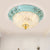 Bowl Up Design Flush Light Fixture Retro Style LED Clear Glass Ceiling Lamp in Blue for Dining Room, 11"/15" W