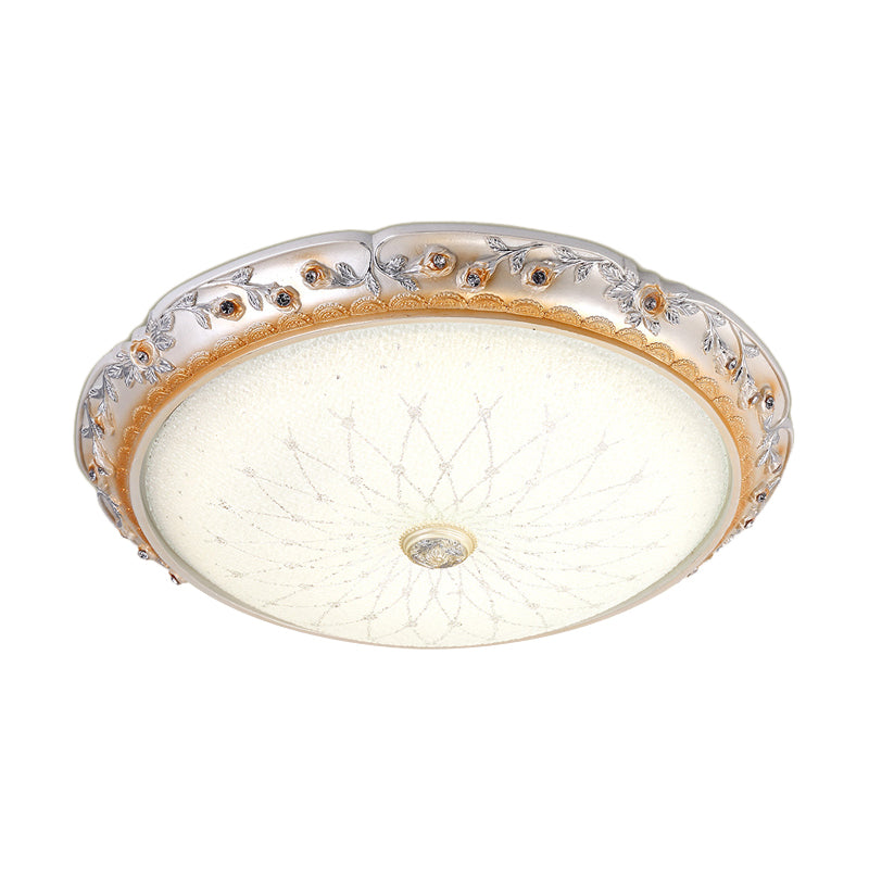 Ivory Glass White Close to Ceiling Light Round Shaped LED Traditional Flush Mount Lamp, 12"/16"/19.5" W - Clearhalo - 'Ceiling Lights' - 'Close To Ceiling Lights' - 'Close to ceiling' - 'Flush mount' - Lighting' - 1223668