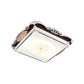 Acrylic Square Design Flush Mount Traditional Style LED Bedroom Light Fixture Ceiling with Carved Flower in Brown/Blue Clearhalo 'Ceiling Lights' 'Close To Ceiling Lights' 'Close to ceiling' 'Flush mount' Lighting' 1224006