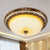 Brown LED Flush Lighting Traditional Cracked Glass Dome Shade Flush Lamp Fixture in Warm/White Light, 13"/16"/19.5" Wide