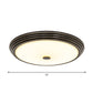 Country Style Circular Flush Mount Opal Glass LED Flush Ceiling Lighting in Black, 14"/15"/19" Wide Clearhalo 'Ceiling Lights' 'Close To Ceiling Lights' 'Close to ceiling' 'Flush mount' Lighting' 1224196