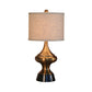 Bronze/Nickel Drum Shaped Desk Light Vintage Style Fabric 1 Light Guest Room Night Table Lamp Clearhalo 'Lamps' 'Table Lamps' Lighting' 1224492