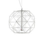 16"/23.5" W Diamond Wire Cage Pendant Light Contemporary Metal with Cylinder Glass Shade 1 Light Dining Room in Chrome/Gold Chrome B Clearhalo 'Ceiling Lights' 'Modern Pendants' 'Modern' 'Pendant Lights' 'Pendants' Lighting' 122461