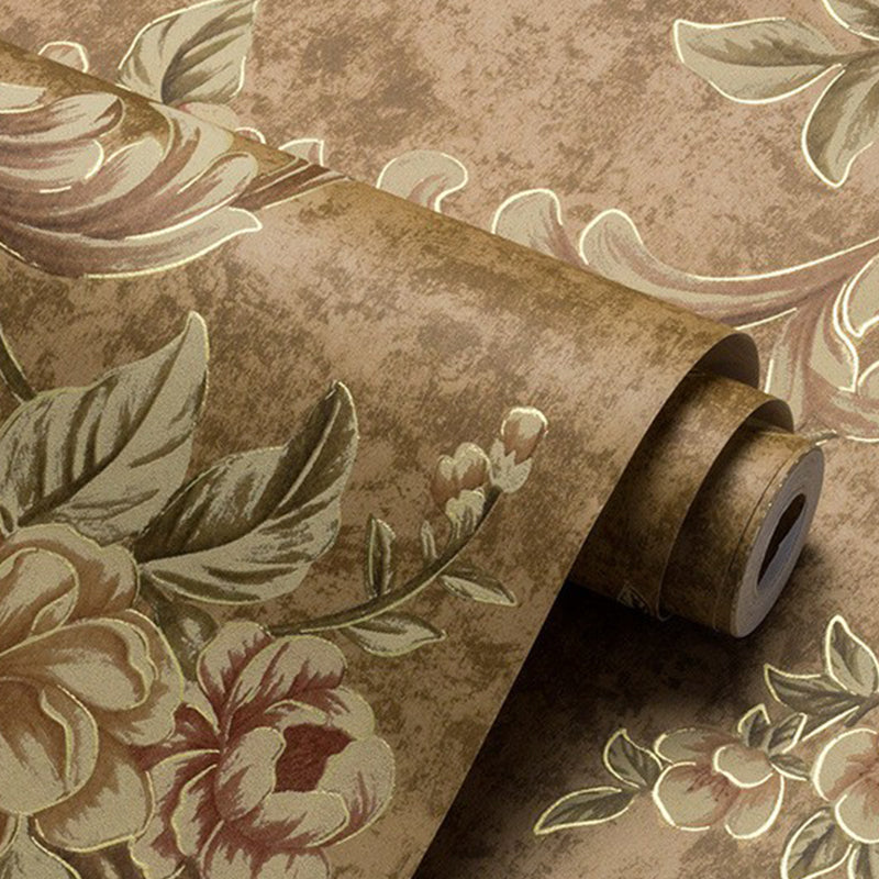 57.1-sq ft Floral Wallpaper Non-Pasted Rustic Bedroom Wall Covering in Pastel Color Clearhalo 'Country wall decor' 'Rustic' 'Wallpaper' Wall Decor' 1224735