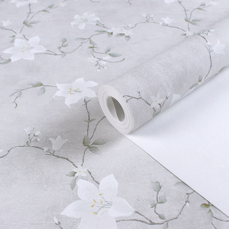 Country Flower Wallpaper Roll for Accent Wall 33' x 20.5" Wall Covering in Pastel Color Clearhalo 'Country wall decor' 'Rustic' 'Wallpaper' Wall Decor' 1224770