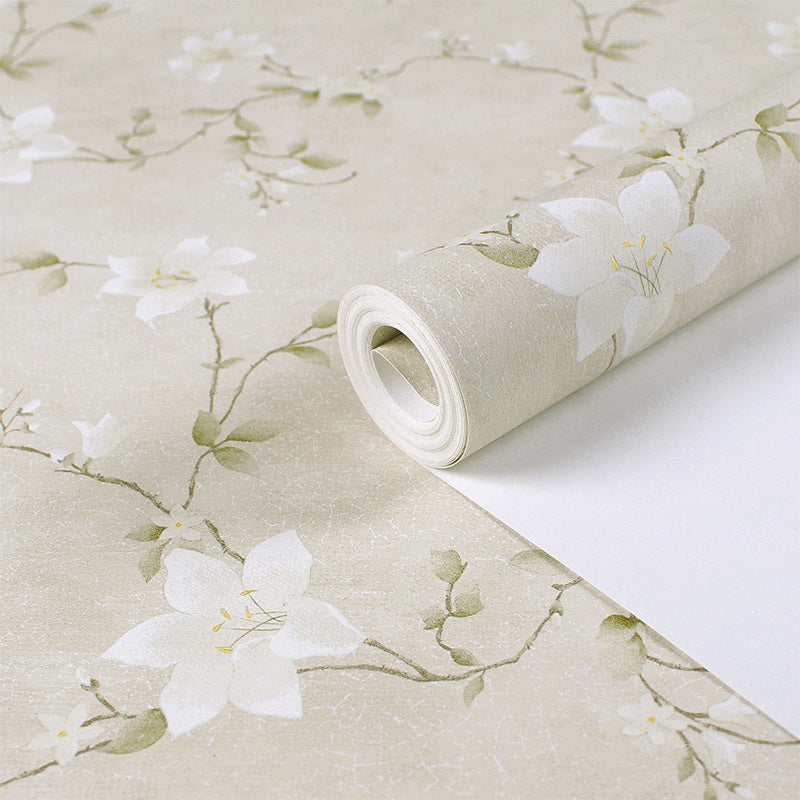 Country Flower Wallpaper Roll for Accent Wall 33' x 20.5" Wall Covering in Pastel Color Clearhalo 'Country wall decor' 'Rustic' 'Wallpaper' Wall Decor' 1224773