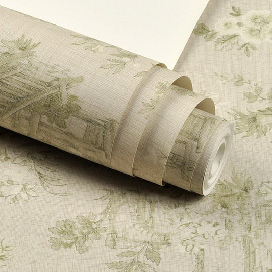 Paper Moisture-Resistant Wallpaper Rural Floral Printed Wall Covering for Bedroom Clearhalo 'Country wall decor' 'Rustic' 'Wallpaper' Wall Decor' 1224876