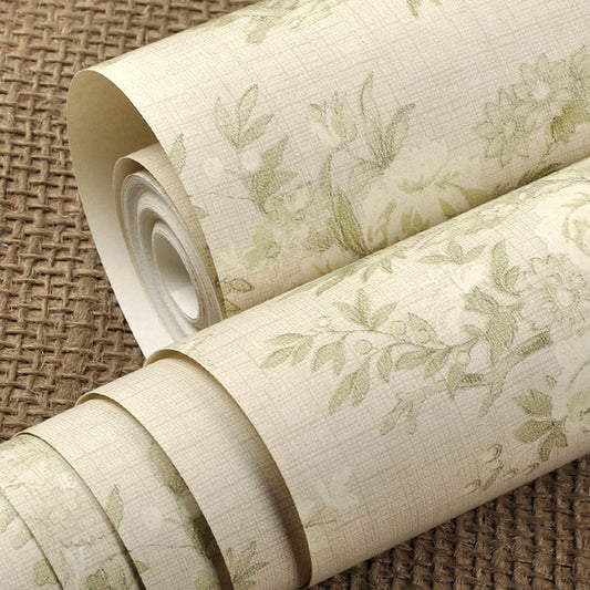 Paper Moisture-Resistant Wallpaper Rural Floral Printed Wall Covering for Bedroom Clearhalo 'Country wall decor' 'Rustic' 'Wallpaper' Wall Decor' 1224877