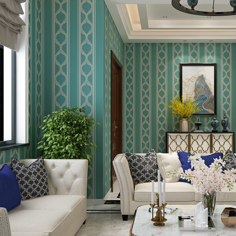 Vintage Striped Wallpaper Roll Pastel Color Moisture Resistant Wall Decor, 33' L x 20.5" W Clearhalo 'Vintage wall decor' 'Vintage' 'Wallpaper' Wall Decor' 1225067