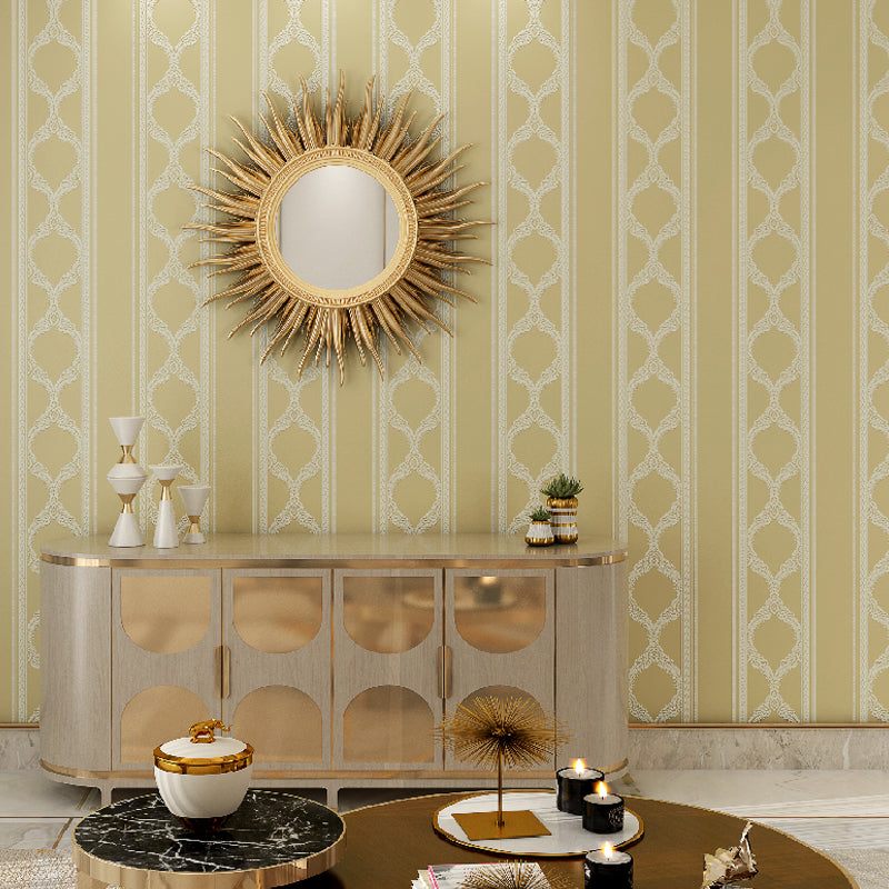 Vintage Striped Wallpaper Roll Pastel Color Moisture Resistant Wall Decor, 33' L x 20.5" W Beige Clearhalo 'Vintage wall decor' 'Vintage' 'Wallpaper' Wall Decor' 1225070