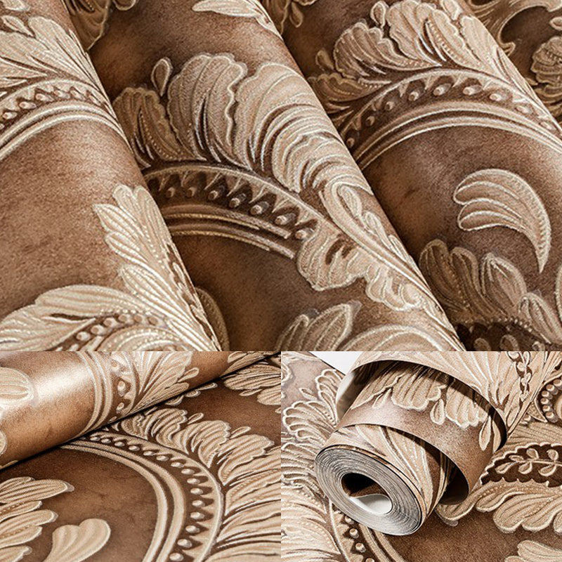 Retro Medallion Pattern Wallpaper for Bedroom 57.1-sq ft Wall Decor in Soft Color Gold Clearhalo 'Vintage wall decor' 'Vintage' 'Wallpaper' Wall Decor' 1225101