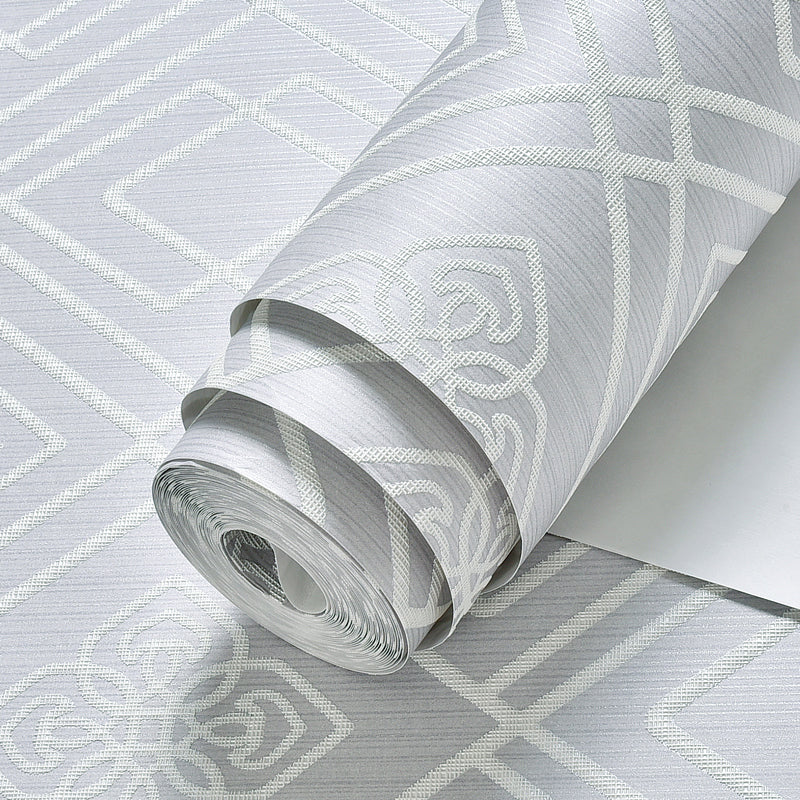 Modernist Trellis Pattern Wallpaper Light-Color Living Room Wall Art, 54.2-sq ft Clearhalo 'Modern wall decor' 'Modern' 'Wallpaper' Wall Decor' 1225138