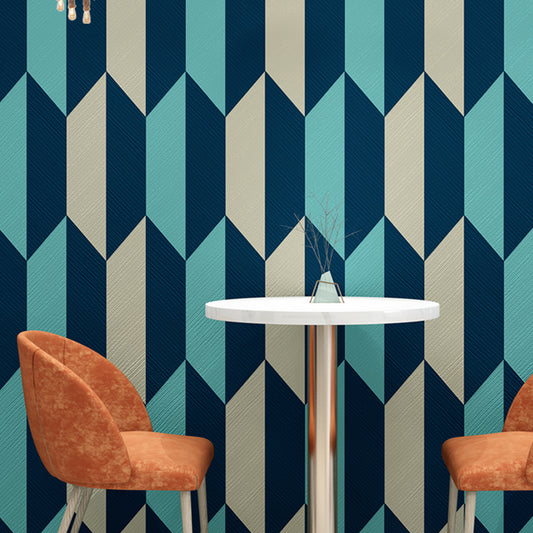 Color-Block Geometric Wallpaper Roll Mid-Century Washable Dining Room Wall Decor Ocean Blue Clearhalo 'Modern wall decor' 'Modern' 'Wallpaper' Wall Decor' 1225142