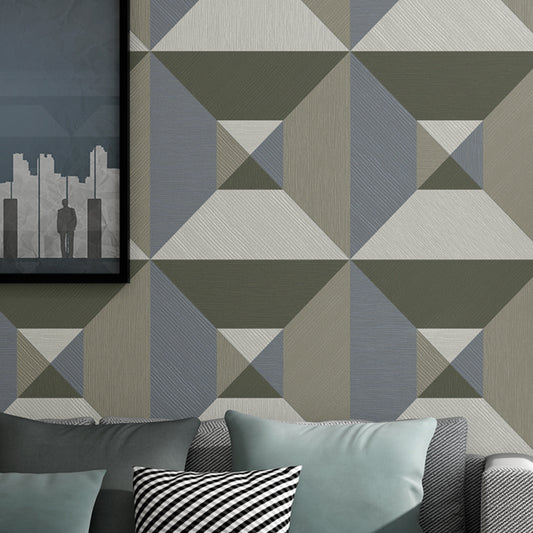 Rhombus Geometric Wallpaper Contemporary Textured Wall Art in Dark Color for Living Room Grey Clearhalo 'Modern wall decor' 'Modern' 'Wallpaper' Wall Decor' 1225169