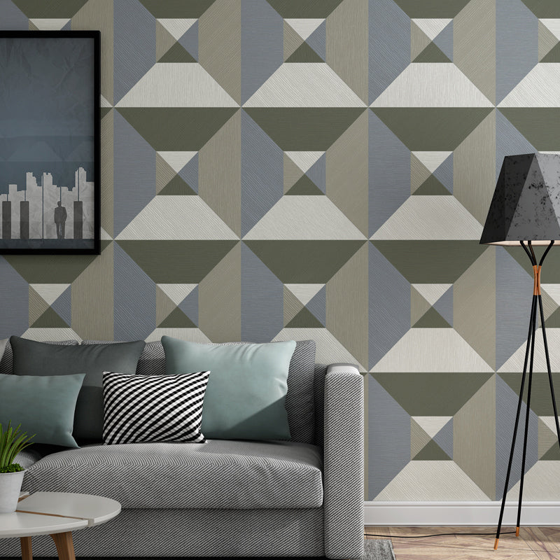 Rhombus Geometric Wallpaper Contemporary Textured Wall Art in Dark Color for Living Room Clearhalo 'Modern wall decor' 'Modern' 'Wallpaper' Wall Decor' 1225170
