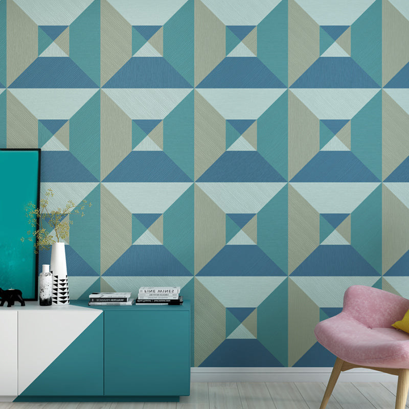 Rhombus Geometric Wallpaper Contemporary Textured Wall Art in Dark Color for Living Room Clearhalo 'Modern wall decor' 'Modern' 'Wallpaper' Wall Decor' 1225174