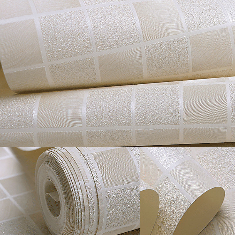 Modern Mosaic Tile Wallpaper Roll Light-Color Dining Room Wall Art, 33' L x 20.5" W Clearhalo 'Modern wall decor' 'Modern' 'Wallpaper' Wall Decor' 1225211