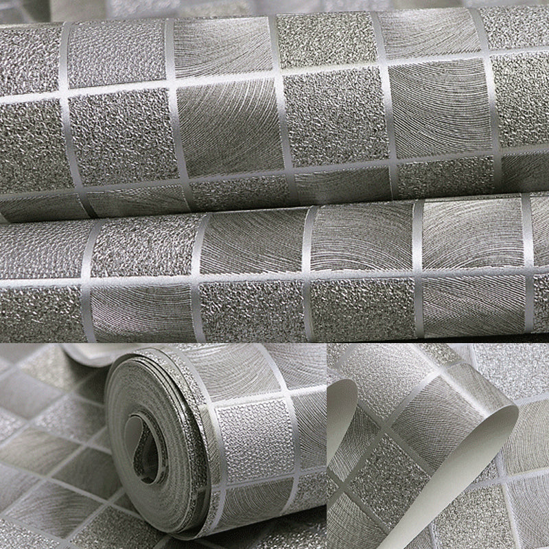 Modern Mosaic Tile Wallpaper Roll Light-Color Dining Room Wall Art, 33' L x 20.5" W Clearhalo 'Modern wall decor' 'Modern' 'Wallpaper' Wall Decor' 1225215