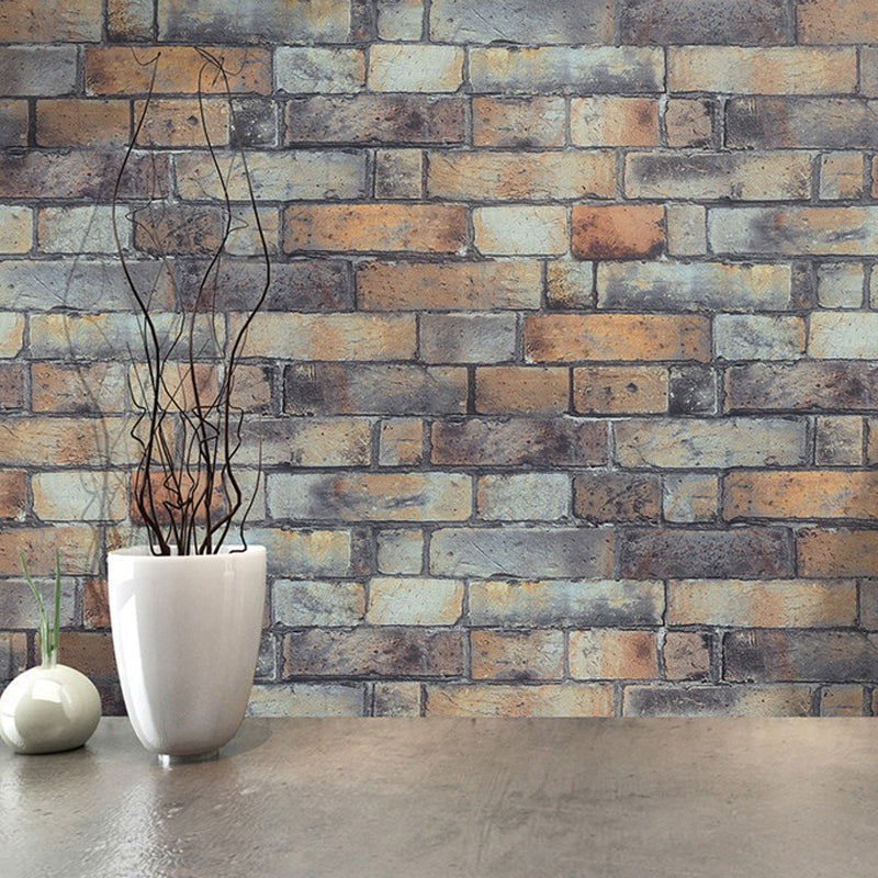 Aged Brickwork Wallpaper Dark Blue Industrial Wall Decor for Dining Room, Non-Pasted Dark Blue Clearhalo 'Industrial wall decor' 'Industrial' 'Wallpaper' Wall Decor' 1225232