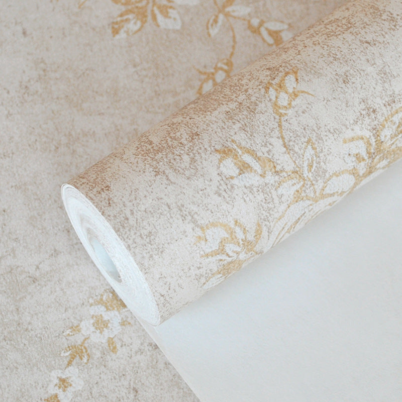 Jacquard Rose Flower Wallpaper Rustic Paper Wall Covering in Pastel Color for Accent Wall Clearhalo 'Country wall decor' 'Rustic' 'Wallpaper' Wall Decor' 1225247