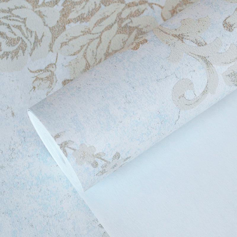 Jacquard Rose Flower Wallpaper Rustic Paper Wall Covering in Pastel Color for Accent Wall Clearhalo 'Country wall decor' 'Rustic' 'Wallpaper' Wall Decor' 1225257