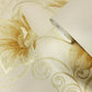 Gold Lotus Blossom Wallpaper Roll Stain Resistant Rustic Dining Room Wall Covering Clearhalo 'Country wall decor' 'Rustic' 'Wallpaper' Wall Decor' 1225273