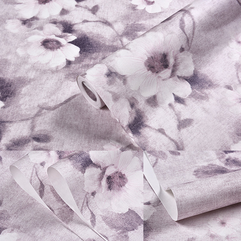 Rural Daisy Flower Wallpaper for Living Room 54.2-sq ft Wall Decor in Soft Color Clearhalo 'Country wall decor' 'Rustic' 'Wallpaper' Wall Decor' 1225285