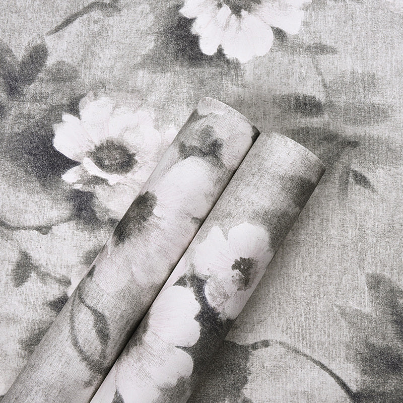 Rural Daisy Flower Wallpaper for Living Room 54.2-sq ft Wall Decor in Soft Color Clearhalo 'Country wall decor' 'Rustic' 'Wallpaper' Wall Decor' 1225290