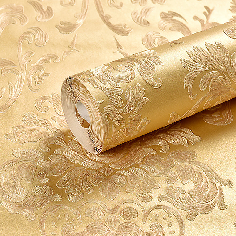 Leaf Jacquard Wallpaper Roll Luxurious Embossed Wall Covering in Soft Color for Accent Wall Clearhalo 'Wall Decor' 'Wallpaper' 1225329