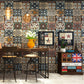 Bohemia Square Wallpaper Roll Multicolored Geometric Wall Covering for Dining Room Clearhalo 'Wall Decor' 'Wallpaper' 1225378