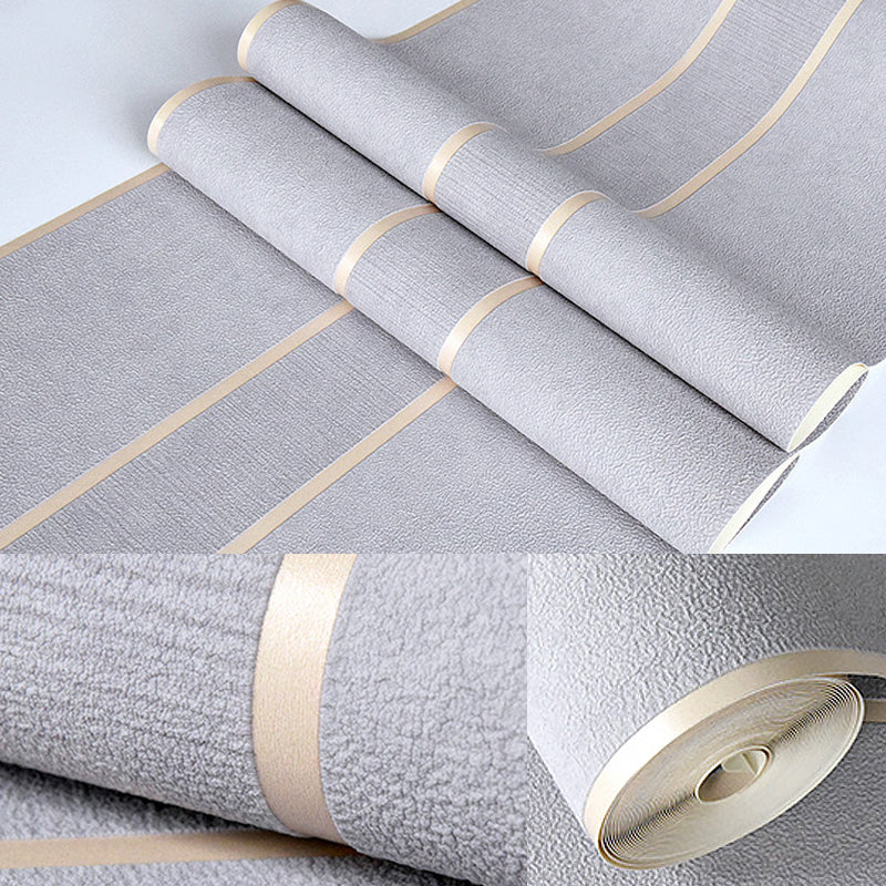 Minimalist Striped Wallpaper Flock Moisture Resistant Soft Color Wall Art for Living Room Clearhalo 'Modern wall decor' 'Modern' 'Wallpaper' Wall Decor' 1225415