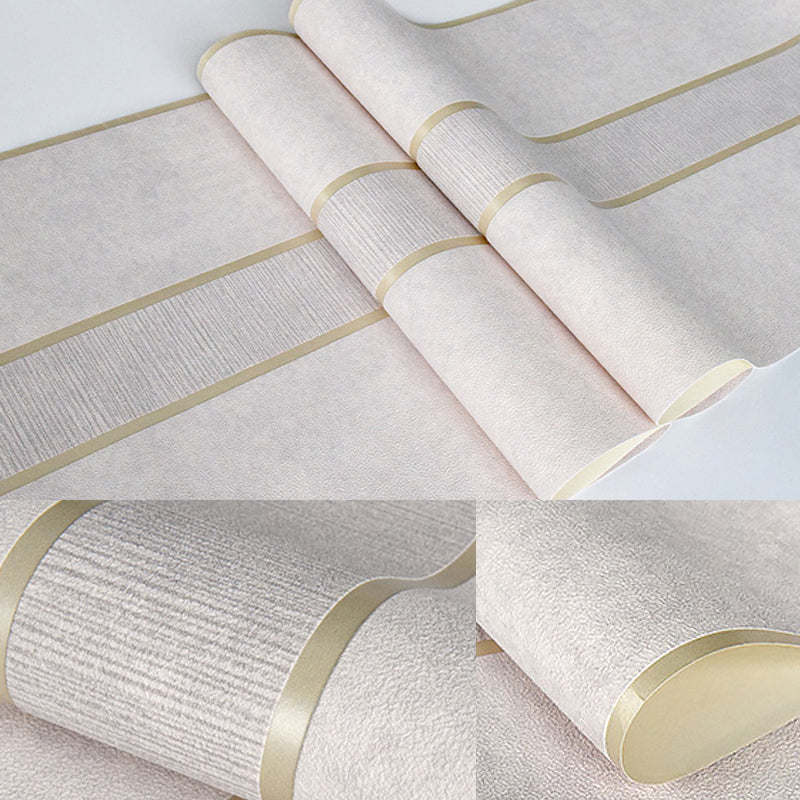 Minimalist Striped Wallpaper Flock Moisture Resistant Soft Color Wall Art for Living Room Clearhalo 'Modern wall decor' 'Modern' 'Wallpaper' Wall Decor' 1225421