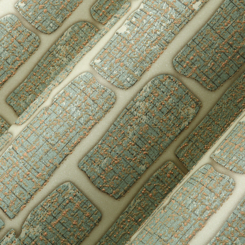 Construction Brick Wallpaper Roll Contemporary Flock Wall Covering in Dark Color Clearhalo 'Modern wall decor' 'Modern' 'Wallpaper' Wall Decor' 1225469