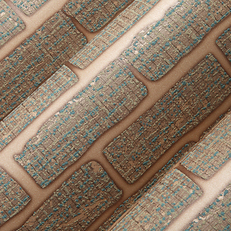 Construction Brick Wallpaper Roll Contemporary Flock Wall Covering in Dark Color Clearhalo 'Modern wall decor' 'Modern' 'Wallpaper' Wall Decor' 1225474