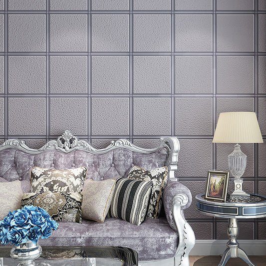 Dark Color Grid Wallpaper Moisture Resistant Modernist Living Room Wall Covering Silver Gray Clearhalo 'Modern wall decor' 'Modern' 'Wallpaper' Wall Decor' 1225478