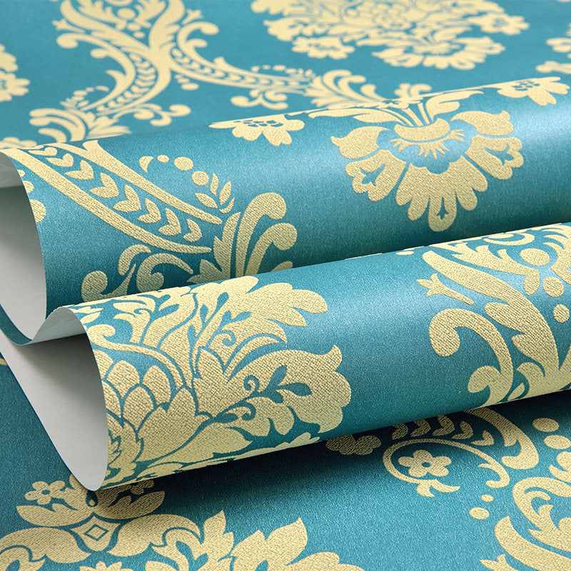 Medallion Damask Wallpaper Roll Luxe 3D Embossed Wall Decor in Bright Color, 54.2-sq ft Clearhalo 'Wall Decor' 'Wallpaper' 1225537
