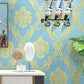 Medallion Damask Wallpaper Roll Luxe 3D Embossed Wall Decor in Bright Color, 54.2-sq ft Green Clearhalo 'Wall Decor' 'Wallpaper' 1225539