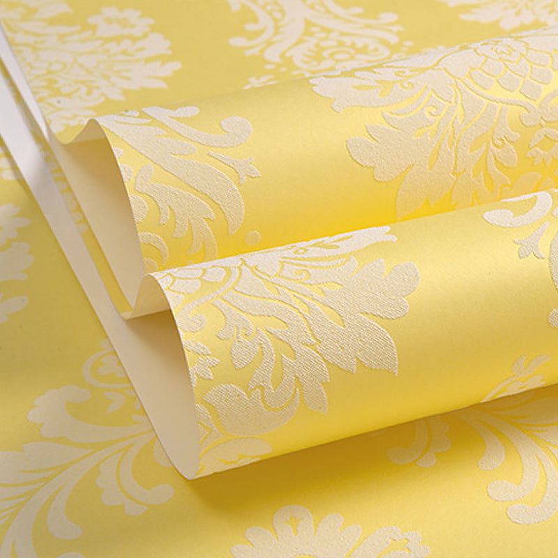 Medallion Damask Wallpaper Roll Luxe 3D Embossed Wall Decor in Bright Color, 54.2-sq ft Clearhalo 'Wall Decor' 'Wallpaper' 1225543