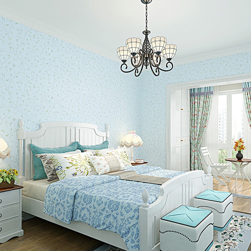 Rustic Sprig Print Wallpaper for Dining Room 54.2-sq ft Wall Art in Pastel Color Clearhalo 'Country wall decor' 'Rustic' 'Wallpaper' Wall Decor' 1225557